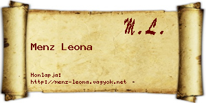 Menz Leona névjegykártya